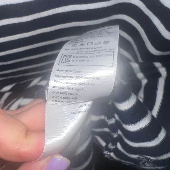 Nautical Navy White Striped Short Sleeve Crew Neck Joules Midi Dress Size 10 - Picture 3 of 10